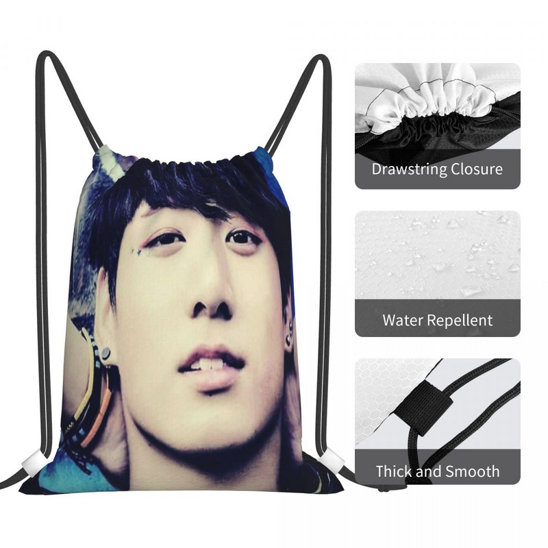 Jeon Jungkook Genți cu șnur Rucsaci Geanta pantofi Geanta școală Rucsac femeie Rucsac personalizat