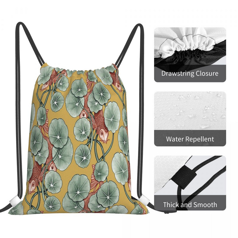 Koi Fish - Geltona raišteliai Krepšiai Kuprinės Anime Custom Krepšiai Vyriškos kuprinės Rankinės moterims