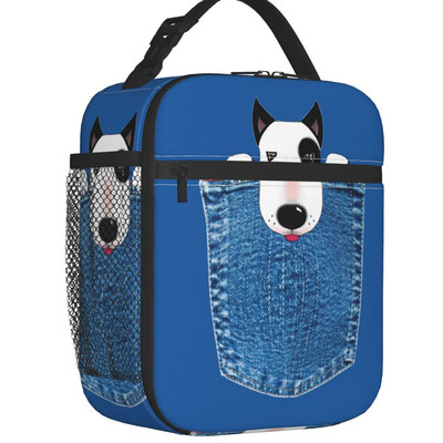 Miega bulterjers suns, termoizolēti pusdienu maisiņi sievietēm, animācijas filma, dzīvnieks, atkārtoti lietojams pusdienu maisiņš bērniem skolas pārtikas kaste