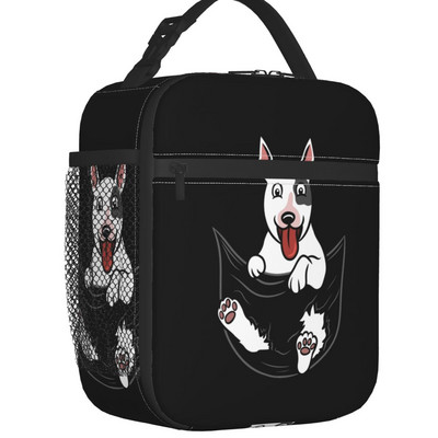 Miega bulterjers suns, termoizolēti pusdienu maisiņi sievietēm, animācijas filma, dzīvnieks, atkārtoti lietojams pusdienu maisiņš bērniem skolas pārtikas kaste