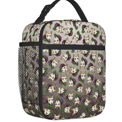 Miega bulterjers suns, termoizolēti pusdienu maisiņi sievietēm, animācijas filma, dzīvnieks, atkārtoti lietojams pusdienu maisiņš bērniem skolas pārtikas kaste