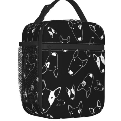 Miega bulterjers suns, termoizolēti pusdienu maisiņi sievietēm, animācijas filma, dzīvnieks, atkārtoti lietojams pusdienu maisiņš bērniem skolas pārtikas kaste