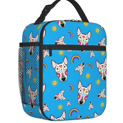 Miega bulterjers suns, termoizolēti pusdienu maisiņi sievietēm, animācijas filma, dzīvnieks, atkārtoti lietojams pusdienu maisiņš bērniem skolas pārtikas kaste