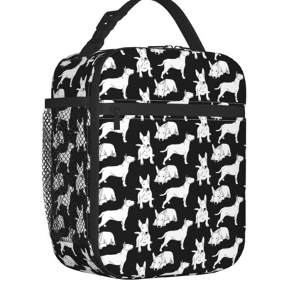 Miega bulterjers suns, termoizolēti pusdienu maisiņi sievietēm, animācijas filma, dzīvnieks, atkārtoti lietojams pusdienu maisiņš bērniem skolas pārtikas kaste