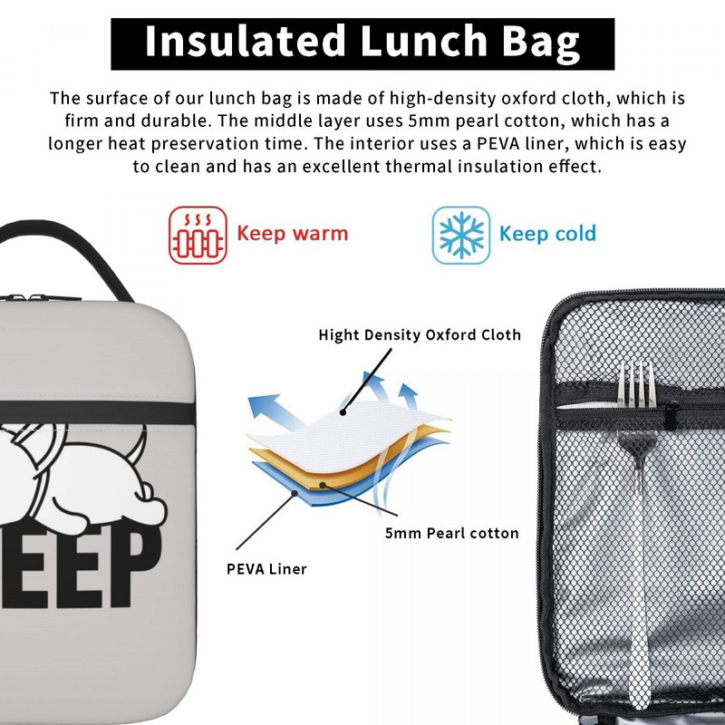 Miega bulterjers suns, termoizolēti pusdienu maisiņi sievietēm, animācijas filma, dzīvnieks, atkārtoti lietojams pusdienu maisiņš bērniem skolas pārtikas kaste