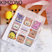Kpop k Pop geanta de cumparaturi geanta de iuta geanta de mana reutilizabila sacola net ecobag shoping sac toile