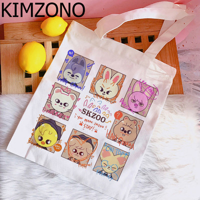 Kpop k Pop geanta de cumparaturi geanta de iuta geanta de mana reutilizabila sacola net ecobag shoping sac toile