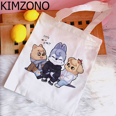 Kpop k Pop geanta de cumparaturi geanta de iuta geanta de mana reutilizabila sacola net ecobag shoping sac toile