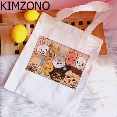 Kpop k Pop geanta de cumparaturi geanta de iuta geanta de mana reutilizabila sacola net ecobag shoping sac toile
