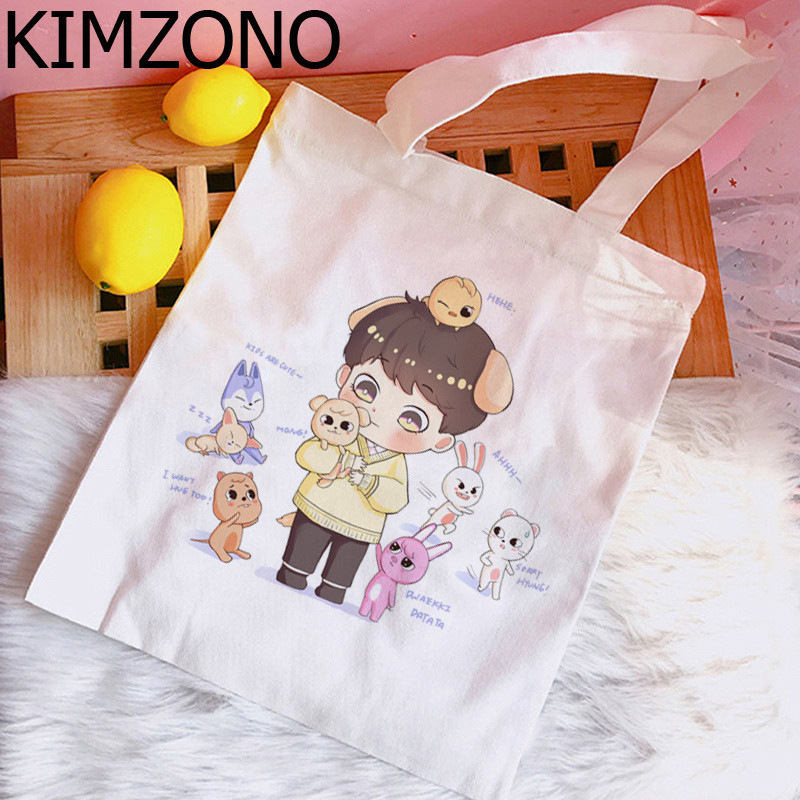 Kpop k Pop geanta de cumparaturi geanta de iuta geanta de mana reutilizabila sacola net ecobag shoping sac toile