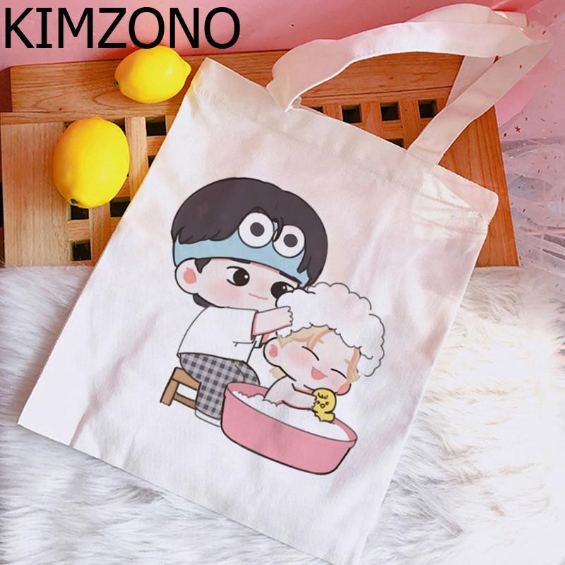 Kpop k Pop geanta de cumparaturi geanta de iuta geanta de mana reutilizabila sacola net ecobag shoping sac toile