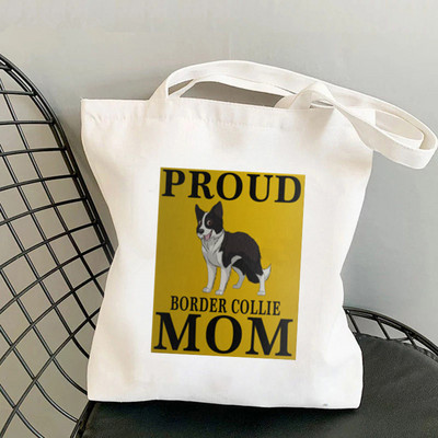 Geantă tote cu imprimeu Heads of Border Collie pentru cumpărători femei Harajuku geantă de mână pentru cumpărături fată Geantă de cumpărături de umăr Geanta de pânză pentru femei