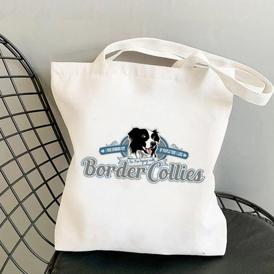 Geantă tote cu imprimeu Heads of Border Collie pentru cumpărători femei Harajuku geantă de mână pentru cumpărături fată Geantă de cumpărături de umăr Geanta de pânză pentru femei