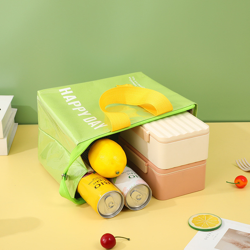 Nešiojamas pietų krepšys PU vandeniui atsparus termiškai izoliuotas pietų dėžutė Bento maišelis vakarienės izoliacinis maišelis Studentų sustorintas mielas pietų krepšys