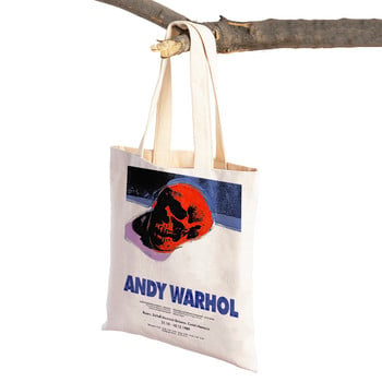 Andy Warhol Skeleton Gallery Τσάντα αγορών Διπλή εκτύπωση Eco Casual Nordic Shopper Τσάντες Lady Canvas Tote Γυναικεία τσάντα ταξιδιού