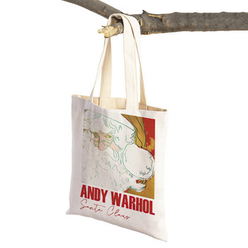 Andy Warhol Skeleton Gallery Τσάντα αγορών Διπλή εκτύπωση Eco Casual Nordic Shopper Τσάντες Lady Canvas Tote Γυναικεία τσάντα ταξιδιού