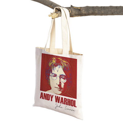 Andy Warhol Skeleton Gallery Τσάντα αγορών Διπλή εκτύπωση Eco Casual Nordic Shopper Τσάντες Lady Canvas Tote Γυναικεία τσάντα ταξιδιού