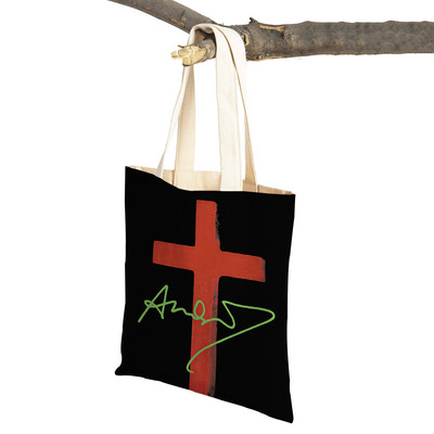 Endija Vorhola skeleta galerija Iepirkumu soma ar dubultu apdruku Eco Casual Ziemeļvalstu pircēju somas Dāmu audekla tote sieviešu ceļojumu rokassomiņa