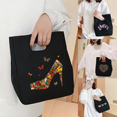 Ebéd szigetelt táska Ónfólia szigetelő ételtasakok Praktikus ökotáska Újrafelhasználható vászontáskák Hordozható ebédlőtáska többfunkciós táska