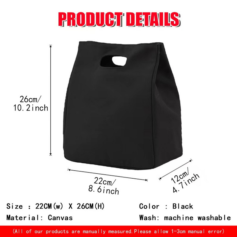 Ebéd szigetelt táska Ónfólia szigetelő ételtasakok Praktikus ökotáska Újrafelhasználható vászontáskák Hordozható ebédlőtáska többfunkciós táska