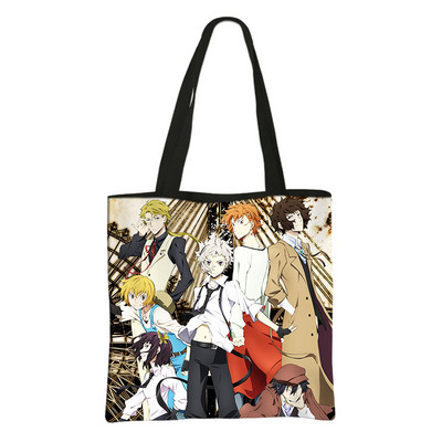 Anime Bungo hulkuvate koerte ostukotid tumedad harajuku gooti stiilis kandekott Suure mahutavusega õlakott naistele vabaaja käekott