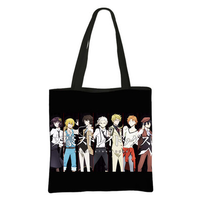 Anime Bungo hulkuvate koerte ostukotid tumedad harajuku gooti stiilis kandekott Suure mahutavusega õlakott naistele vabaaja käekott