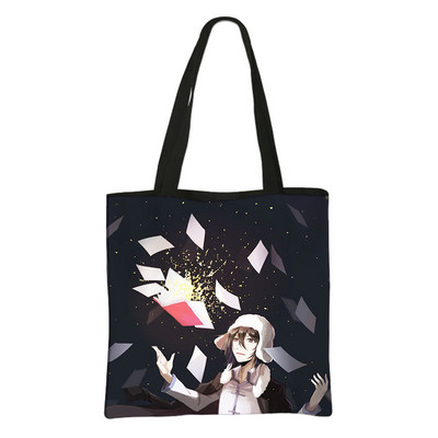 Anime Bungo hulkuvate koerte ostukotid tumedad harajuku gooti stiilis kandekott Suure mahutavusega õlakott naistele vabaaja käekott