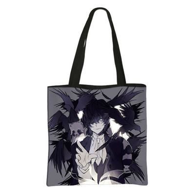 Anime Bungo hulkuvate koerte ostukotid tumedad harajuku gooti stiilis kandekott Suure mahutavusega õlakott naistele vabaaja käekott