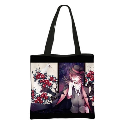 Anime Bungo hulkuvate koerte ostukotid tumedad harajuku gooti stiilis kandekott Suure mahutavusega õlakott naistele vabaaja käekott