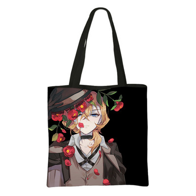 Anime Bungo hulkuvate koerte ostukotid tumedad harajuku gooti stiilis kandekott Suure mahutavusega õlakott naistele vabaaja käekott