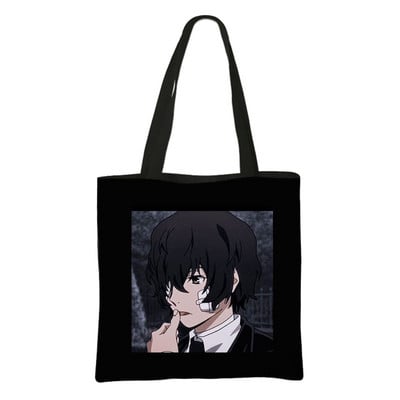 Anime Bungo hulkuvate koerte ostukotid tumedad harajuku gooti stiilis kandekott Suure mahutavusega õlakott naistele vabaaja käekott
