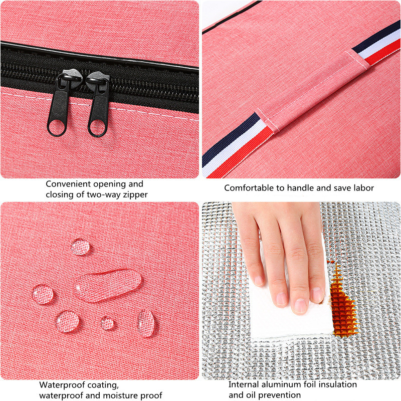 Izoliuota priešpiečių dėžutė Oksfordo audinys+aliuminio folija šalto maisto aušintuvo terminio maišelio rankinė, vyriška, moteriška, nešiojama kempingo piknikas Ba