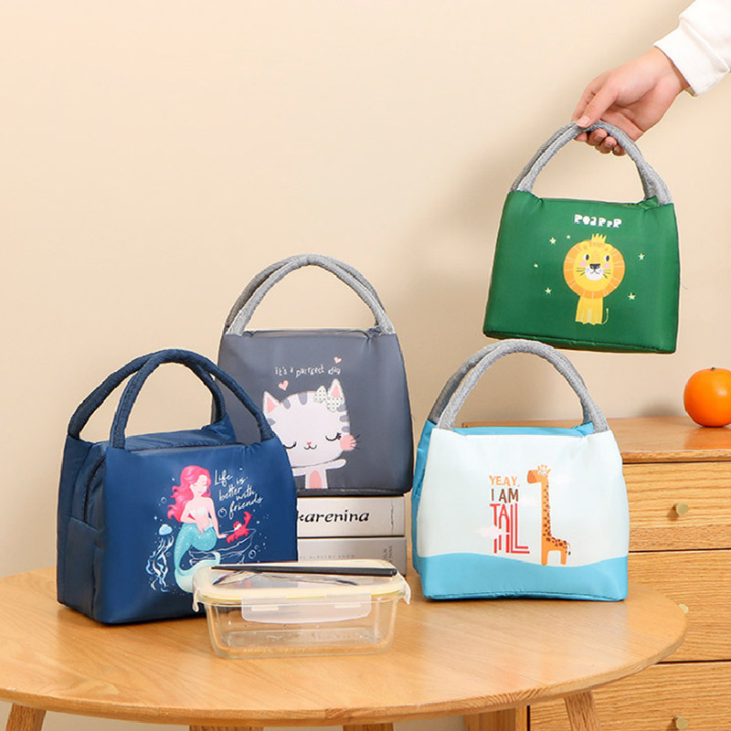 Cutie Bento izolată cu desene animate, pungi termice pentru prânz, picnic, pungă de depozitare a alimentelor, femei, copii, cutie de prânz, geantă frigorifică Bolsas De Almuerzo