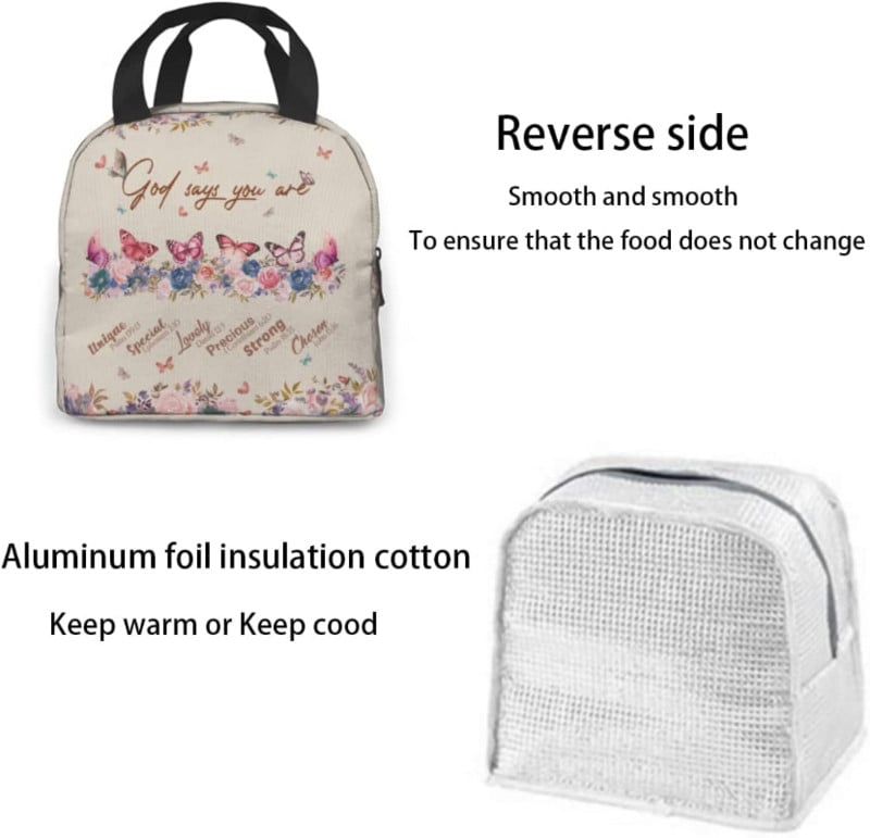 Kršćanski darovi za žene Vrećica za ručak - Inspirativni vjerski darovi za žene Kršćanska matura Ideja za rođendanski dar Kutija za ručak