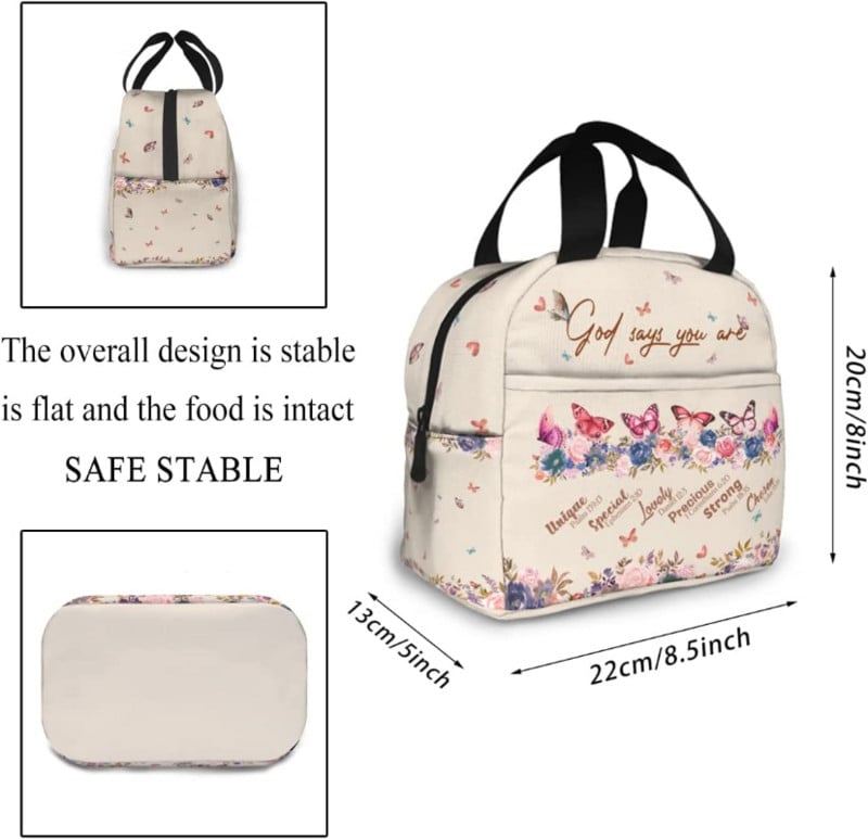 Kršćanski darovi za žene Vrećica za ručak - Inspirativni vjerski darovi za žene Kršćanska matura Ideja za rođendanski dar Kutija za ručak