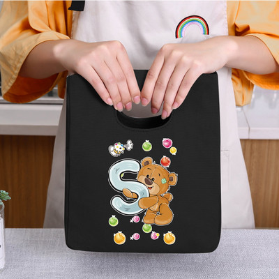 Prijenosna torba za ručak 26 Bear Letter Print 2022 Nove toplinski izolirane torbe za ručak Rashladna torba Bento torbica Spremnik Kutija za pohranu hrane