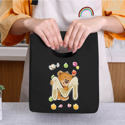 Prijenosna torba za ručak 26 Bear Letter Print 2022 Nove toplinski izolirane torbe za ručak Rashladna torba Bento torbica Spremnik Kutija za pohranu hrane