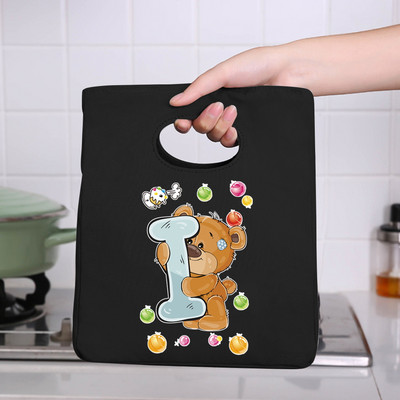 Prijenosna torba za ručak 26 Bear Letter Print 2022 Nove toplinski izolirane torbe za ručak Rashladna torba Bento torbica Spremnik Kutija za pohranu hrane