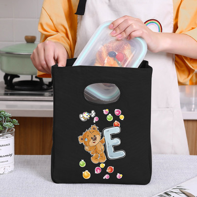 Prijenosna torba za ručak 26 Bear Letter Print 2022 Nove toplinski izolirane torbe za ručak Rashladna torba Bento torbica Spremnik Kutija za pohranu hrane
