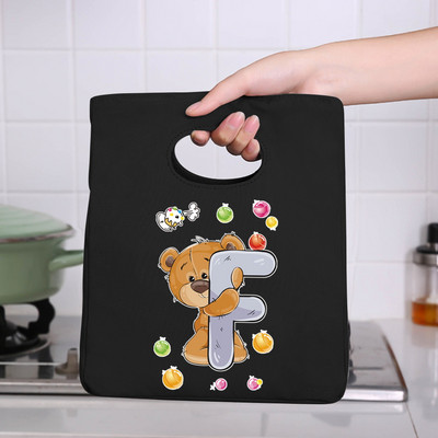 Prijenosna torba za ručak 26 Bear Letter Print 2022 Nove toplinski izolirane torbe za ručak Rashladna torba Bento torbica Spremnik Kutija za pohranu hrane