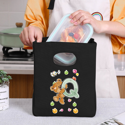 Prijenosna torba za ručak 26 Bear Letter Print 2022 Nove toplinski izolirane torbe za ručak Rashladna torba Bento torbica Spremnik Kutija za pohranu hrane