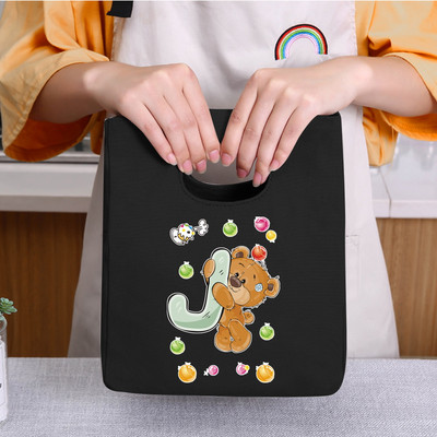 Prijenosna torba za ručak 26 Bear Letter Print 2022 Nove toplinski izolirane torbe za ručak Rashladna torba Bento torbica Spremnik Kutija za pohranu hrane