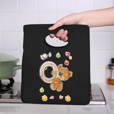 Prijenosna torba za ručak 26 Bear Letter Print 2022 Nove toplinski izolirane torbe za ručak Rashladna torba Bento torbica Spremnik Kutija za pohranu hrane