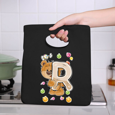 Prijenosna torba za ručak 26 Bear Letter Print 2022 Nove toplinski izolirane torbe za ručak Rashladna torba Bento torbica Spremnik Kutija za pohranu hrane