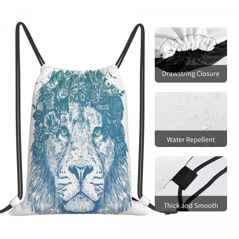 Floral Lion Drawstring Torbe Ruksaci Ruksak Školska torba Muška ruksak Drawstring Muški