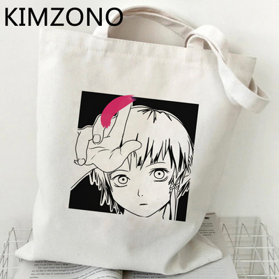 Nákupná taška Serial Experiments Lain, nákupná kabelka, bavlnená, opakovane použiteľná nákupná taška, vrecko, taška, nákupná taška
