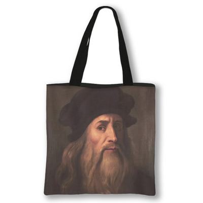 Mona Lisa Da Vinci tapyba aliejiniais dažais rankinė Moteriški pečių krepšiai Vintage Vergine delle Rocce krepšys Kasdieniai pirkinių krepšiai Dovana