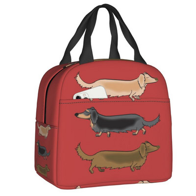 Kawaii psi jazavčari Izolirana torba za ručak za žene Wiener Sausage Dog Prijenosni hladnjak Termalna Bento kutija Posao Škola Putovanja