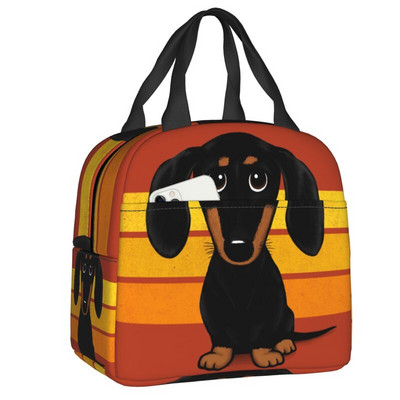 Kawaii Dachshund Dogs Izoliuotas pietų krepšys moterims Wiener Sausage Dog Nešiojamas aušintuvas terminis Bento Box Work School Kelionės