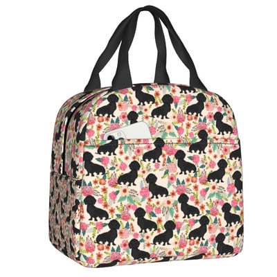 Kawaii Dachshund Dogs Izoliuotas pietų krepšys moterims Wiener Sausage Dog Nešiojamas aušintuvas terminis Bento Box Work School Kelionės